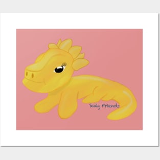 Yazmin the Yellow Dino- The Scaly Friend's Collection Artwort By TheBlinkinBean Posters and Art